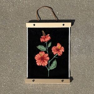 Tropical Hibiscus Painting 8” x 10” Handmade